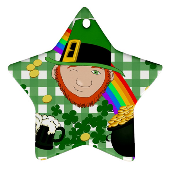 Lucky Irish Star Ornament (Two Sides)