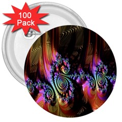 Fractal Colorful Background 3  Buttons (100 Pack) 