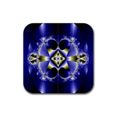 Fractal Fantasy Blue Beauty Rubber Coaster (square)  by Nexatart