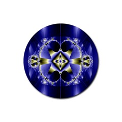 Fractal Fantasy Blue Beauty Rubber Coaster (round)  by Nexatart