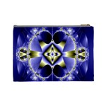 Fractal Fantasy Blue Beauty Cosmetic Bag (Large)  Back