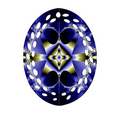 Fractal Fantasy Blue Beauty Oval Filigree Ornament (two Sides) by Nexatart