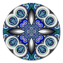 Fractal Cathedral Pattern Mosaic Magnet 5  (Round)