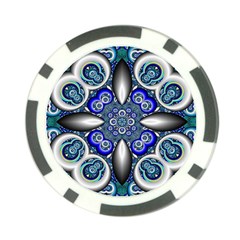 Fractal Cathedral Pattern Mosaic Poker Chip Card Guard