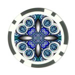 Fractal Cathedral Pattern Mosaic Poker Chip Card Guard Back