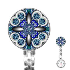 Fractal Cathedral Pattern Mosaic Stainless Steel Nurses Watch