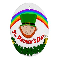 St  Patrick Oval Ornament (two Sides) by Valentinaart