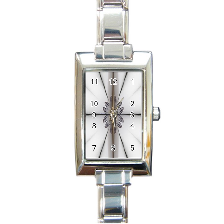 Fractal Fleur Elegance Flower Rectangle Italian Charm Watch