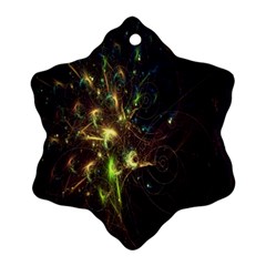 Fractal Flame Light Energy Snowflake Ornament (Two Sides)