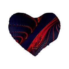 Fractal Fractal Art Digital Art Standard 16  Premium Flano Heart Shape Cushions by Nexatart