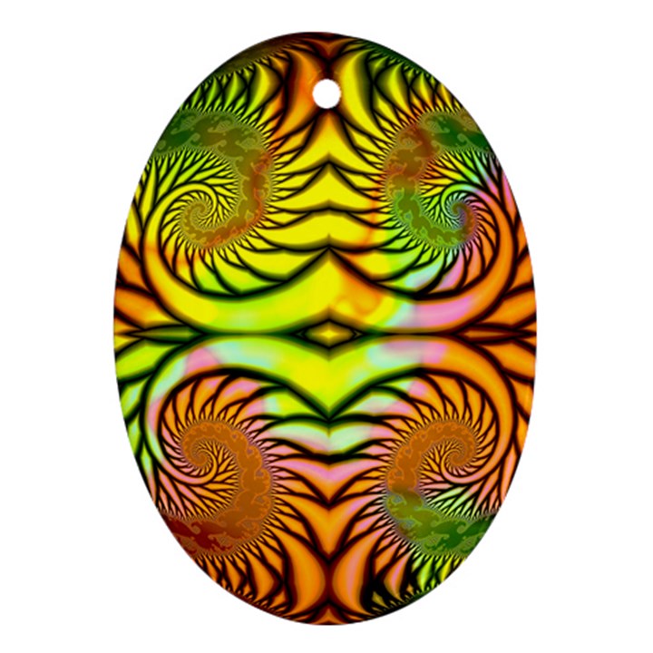 Fractals Ball About Abstract Oval Ornament (Two Sides)