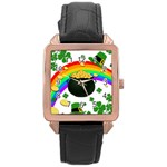 Good luck Rose Gold Leather Watch  Front