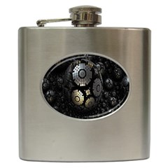 Fractal Sphere Steel 3d Structures Hip Flask (6 Oz)