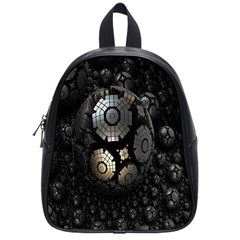 Fractal Sphere Steel 3d Structures School Bags (small)  by Nexatart