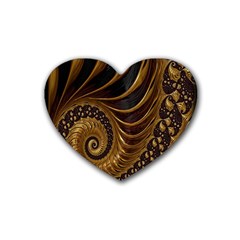 Fractal Spiral Endless Mathematics Rubber Coaster (heart)  by Nexatart