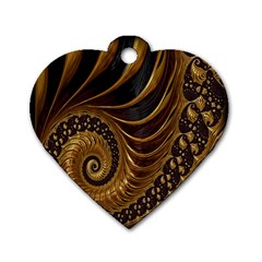 Fractal Spiral Endless Mathematics Dog Tag Heart (one Side) by Nexatart