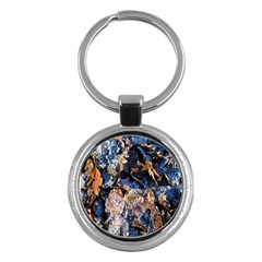 Frost Leaves Winter Park Morning Key Chains (round)  by Nexatart