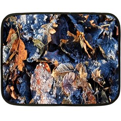 Frost Leaves Winter Park Morning Fleece Blanket (mini) by Nexatart