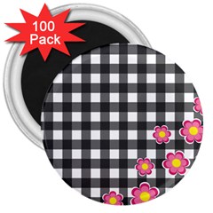 Floral Plaid Pattern 3  Magnets (100 Pack) by Valentinaart