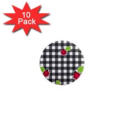 Ladybugs Plaid Pattern 1  Mini Magnet (10 Pack) 