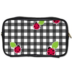 Ladybugs Plaid Pattern Toiletries Bags by Valentinaart