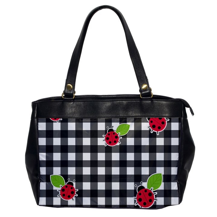 Ladybugs plaid pattern Office Handbags