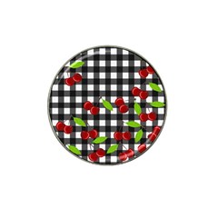 Cherries plaid pattern  Hat Clip Ball Marker (10 pack)