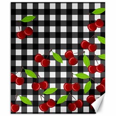 Cherries plaid pattern  Canvas 20  x 24  