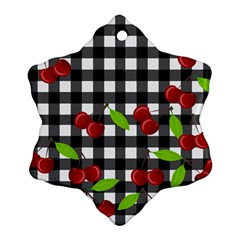 Cherries plaid pattern  Ornament (Snowflake)