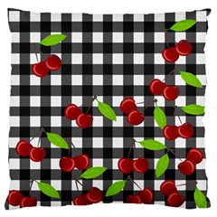 Cherries plaid pattern  Standard Flano Cushion Case (Two Sides)