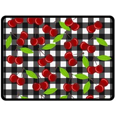 Cherry Kingdom  Fleece Blanket (large)  by Valentinaart