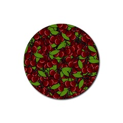 Cherry pattern Rubber Coaster (Round) 