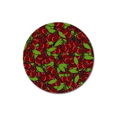 Cherry Pattern Magnet 3  (round) by Valentinaart