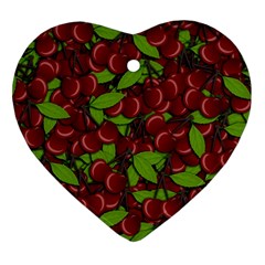 Cherry pattern Heart Ornament (Two Sides)