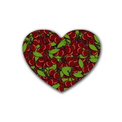 Cherry pattern Rubber Coaster (Heart) 