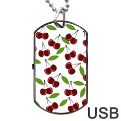 Cherry Pattern Dog Tag Usb Flash (one Side)