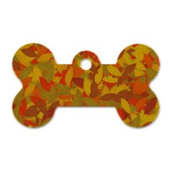 Orange Autumn Dog Tag Bone (two Sides) by Valentinaart