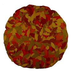 Orange Autumn Large 18  Premium Flano Round Cushions