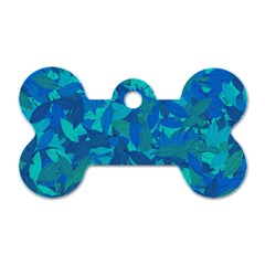 Blue Autumn Dog Tag Bone (one Side) by Valentinaart