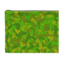 Green Autumn Cosmetic Bag (xl) by Valentinaart