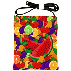 Summer Fruits Shoulder Sling Bags by Valentinaart