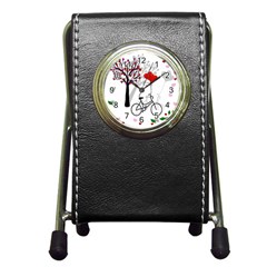 Love Design Pen Holder Desk Clocks by Valentinaart