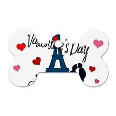 Valentine s Day - Paris Dog Tag Bone (two Sides) by Valentinaart