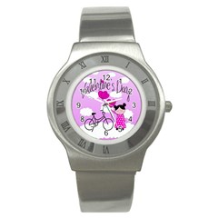 Pink Daydream  Stainless Steel Watch by Valentinaart