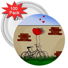 Secret Love 3  Buttons (100 Pack)  by Valentinaart