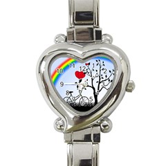 Love Hill - Rainbow Heart Italian Charm Watch by Valentinaart