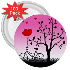 Love Sunrise 3  Buttons (100 Pack)  by Valentinaart