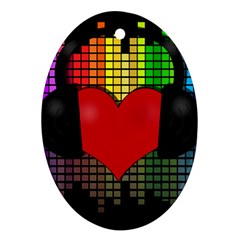 Love Music Ornament (oval) by Valentinaart