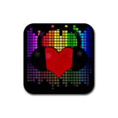 Love Music Rubber Coaster (square)  by Valentinaart