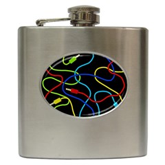 Audio Cables  Hip Flask (6 Oz) by Valentinaart